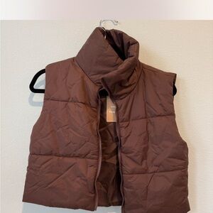 SHEIN Chocolate Brown Puffer Vest NWT